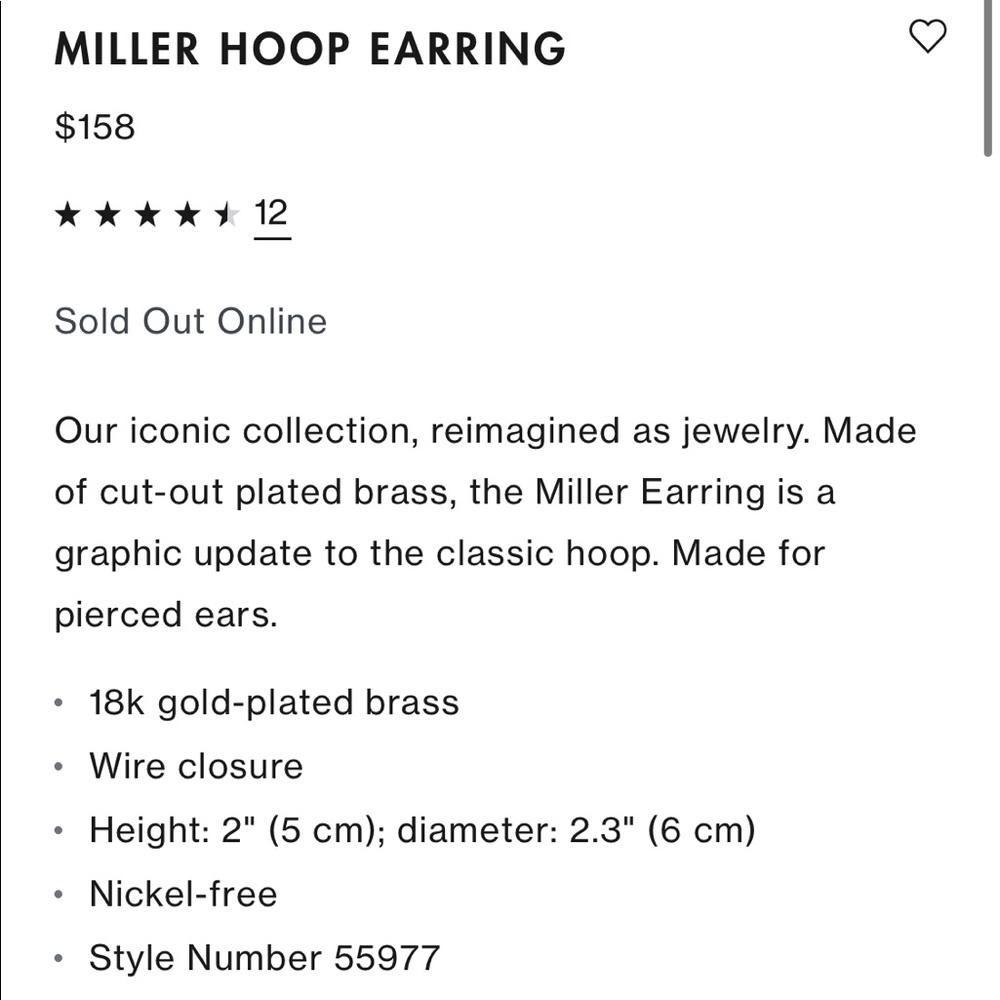 TORY BURCH MILLER LARGE HOOP EARRING - Picture 8 of 8